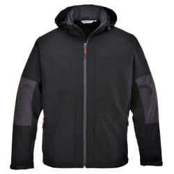 Portwest Mens Hooded Soft Shell Jacket - S, Black