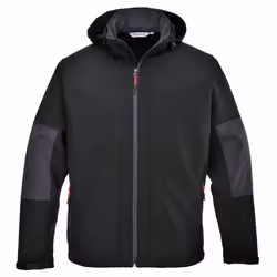 Portwest Mens Hooded Soft Shell Jacket - XL, Black