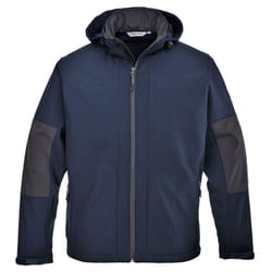 Portwest Mens Hooded Soft Shell Jacket - M, Navy