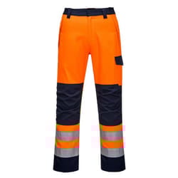 Portwest Mens Modaflame Safety Work Trousers - M, Orange/Navy
