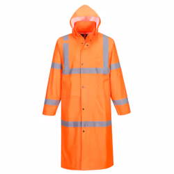 Portwest Mens Hi-Vis Raincoat - XL, Orange