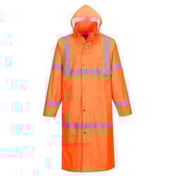 Portwest Mens Hi-Vis Raincoat - XL, Orange