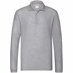 Fruit of the Loom Mens Premium Pique Long-Sleeved Polo Shirt - 3XL, Athletic Heather