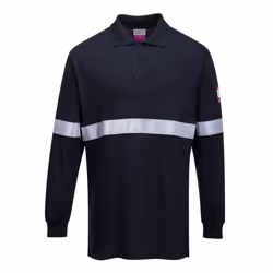 Portwest Mens Reflective Tape Flame Resistant Polo Shirt - 4XL, Navy