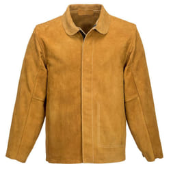 Portwest Mens Leather Welding Jacket - L, Tan