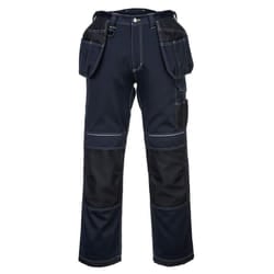 Portwest Mens PW3 Holster Pocket Work Trousers - 42S, Navy/Black
