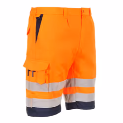 Portwest Mens Polycotton Hi-Vis Lightweight Shorts - M R, Orange/Navy