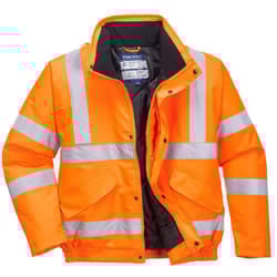 Portwest Mens Hi-Vis Safety Bomber Jacket - XL, Orange