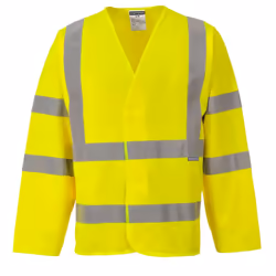 Portwest Mens Band & Brace High-Vis Long-Sleeved Jacket - S-M, Yellow