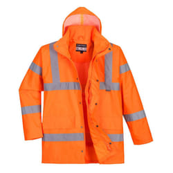 Portwest Mens Rain Hi-Vis Breathable Safety Traffic Jacket - 3XL, Orange