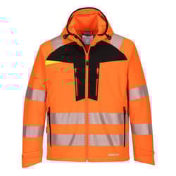 Portwest Mens DX4 Softshell Hi-Vis Safety Jacket - 3XL, Orange/Black