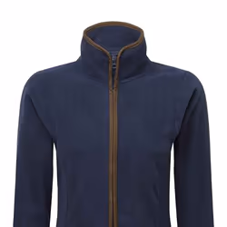 Premier Womens/Ladies Artisan Contrast Trim Fleece Jacket - XL, Navy/Brown