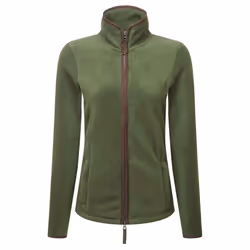 Premier Womens/Ladies Artisan Contrast Trim Fleece Jacket - M, Moss Green/Brown