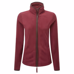 Premier Womens/Ladies Artisan Contrast Trim Fleece Jacket - M, Burgundy/Brown