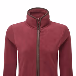 Premier Womens/Ladies Artisan Contrast Trim Fleece Jacket - M, Burgundy/Brown