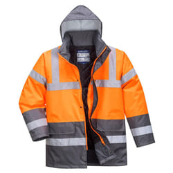 Portwest Mens Contrast Hi-Vis Safety Traffic Jacket - XXL, Orange/Grey