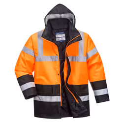 Portwest Mens Contrast Hi-Vis Safety Traffic Jacket - XL, Orange/Black