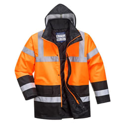 Portwest Mens Contrast Hi-Vis Safety Traffic Jacket - XL, Orange/Black