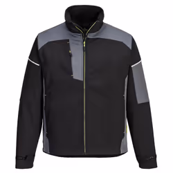 Portwest Mens PW3 Softshell Jacket - 3XL, Black/Zoom Grey