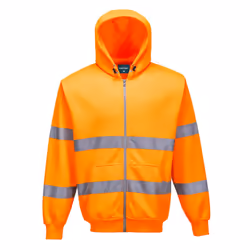 Portwest Mens Hi-Vis Safety Full Zip Hoodie - 4XL, Orange