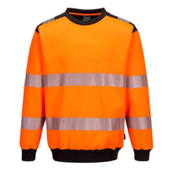 Portwest Mens PW3 Hi-Vis Safety Sweatshirt - 3XL, Orange/Black