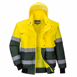 Portwest Mens 3 In 1 Hi-Vis Bomber Jacket - M, Yellow/Green