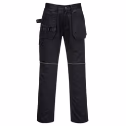 Portwest Mens Tradesman Holster Pocket Trousers - 28R, Black