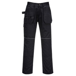 Portwest Mens Tradesman Holster Pocket Trousers - 30R, Black