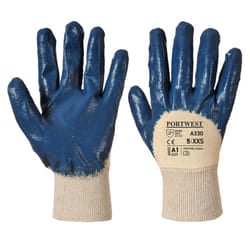 Portwest Unisex Adult A330 Lightweight Nitrile Safety Gloves - S, Navy