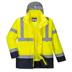 Portwest Mens Hi-Vis 4 In 1 Traffic Jacket - XL, Yellow/Navy