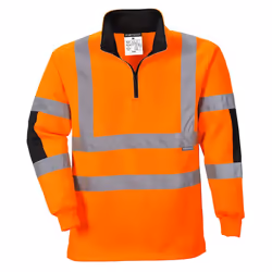 Portwest Mens Xenon Hi-Vis Safety Rugby Shirt - XS, Orange