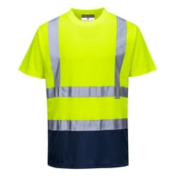 Portwest Mens Contrast High-Vis Short-Sleeved T-Shirt - 4XL, Yellow/Navy