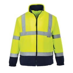 Portwest Mens Contrast Fleece Hi-Vis Coat - 4XL, Yellow/Navy