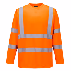 Portwest Mens Hi-Vis Long-Sleeved Safety T-Shirt - 3XL, Orange