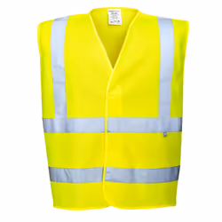 Portwest Mens Flame Resistant Anti-Static Hi-Vis Vest - 4XL-5XL, Yellow