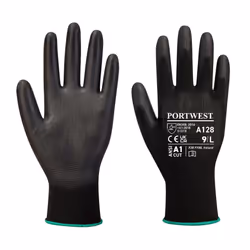 Portwest Unisex Adult A128 PU Palm Grip Gloves - XS, Black