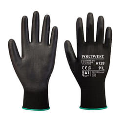 Portwest Unisex Adult A128 PU Palm Grip Gloves - XS, Black