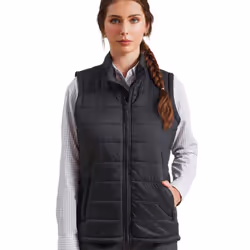 Premier Womens/Ladies Recyclight Padded Gilet - L, Black