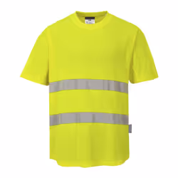 Portwest Mens Airflow Hi-Vis Comfort T-Shirt - L, Yellow