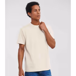 Russell Mens Ringspun Cotton Classic T-Shirt - 2XL, Natural