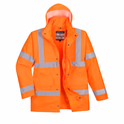 Portwest Mens Hi-Vis 4 In 1 Safety Traffic Jacket - L, Orange