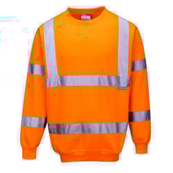 Portwest Mens Hi-Vis Safety Sweatshirt - L, Orange