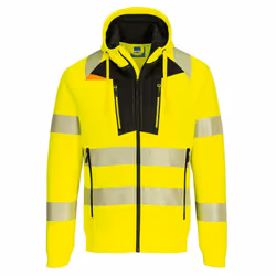 Portwest Mens DX4 Hi-Vis Hoodie - 4XL, Yellow/Black