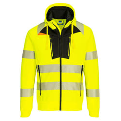 Portwest Mens DX4 Hi-Vis Hoodie - 4XL, Yellow/Black