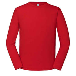 Fruit of the Loom Mens Iconic Long-Sleeved T-Shirt - S, Red