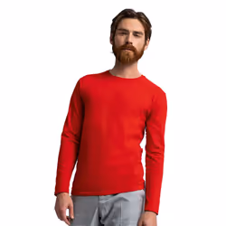 Fruit of the Loom Mens Iconic Long-Sleeved T-Shirt - S, Red