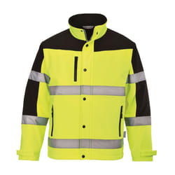 Portwest Mens Contrast Softshell Hi-Vis Coat - XXL, Yellow/Black