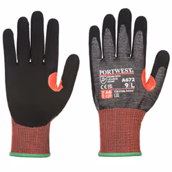 Portwest Unisex Adult A672 CS F13 Nitrile Cut Resistant Gloves - XS, Black