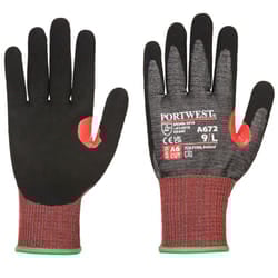 Portwest Unisex Adult A672 CS F13 Nitrile Cut Resistant Gloves - XS, Black