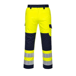 Portwest Mens Modaflame Hi-Vis Trousers - M, Yellow/Navy